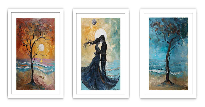 3 Piece Couple on the Beach Painting