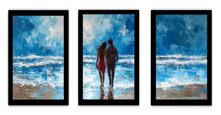 3 Piece Couple  Art  Beach Painting