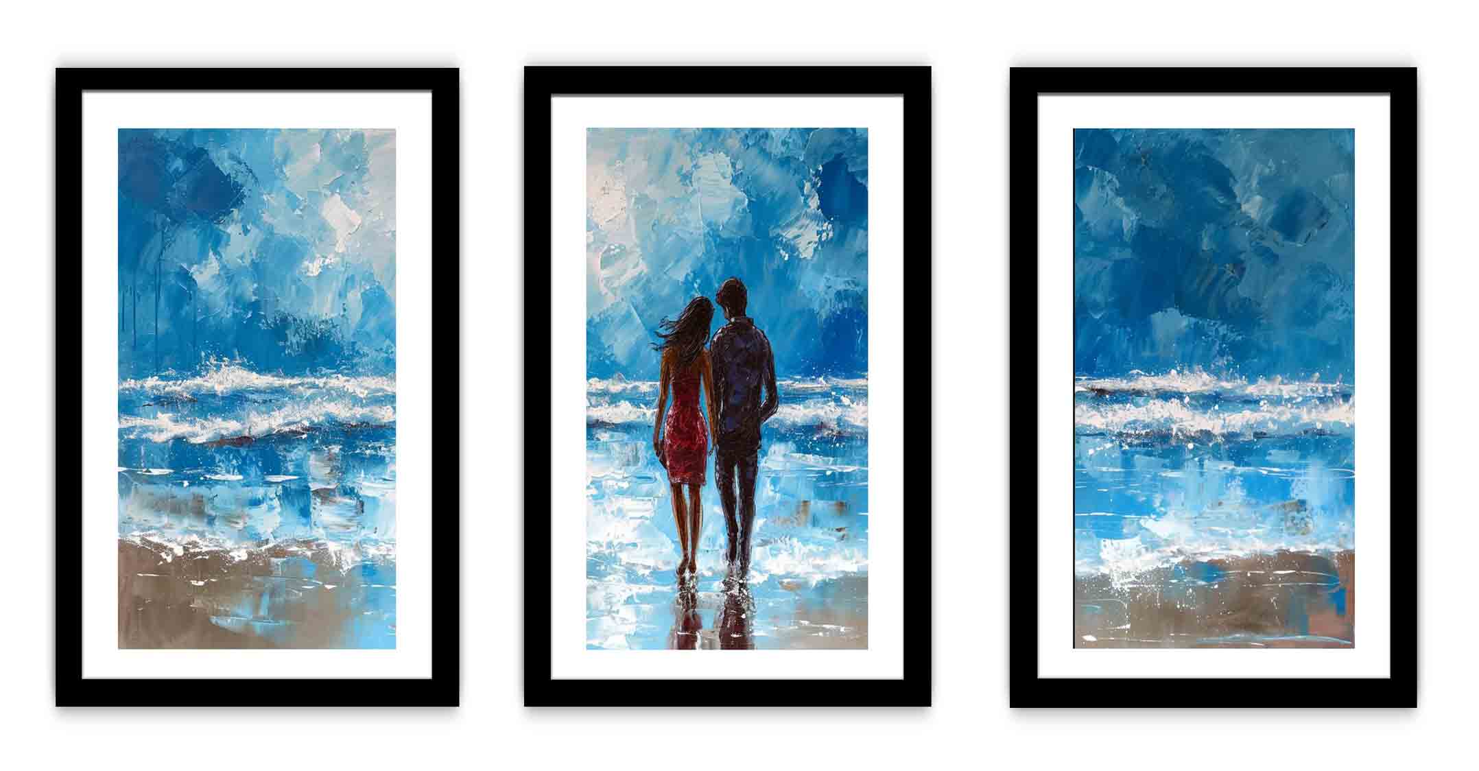 3 Piece Couple  Art  Beach Painting