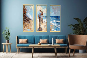 3 Panel Couple  Art  Beach Painting