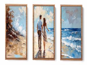 3 Panel Couple  Art  Beach Painting