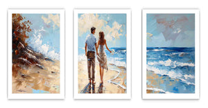 3 Panel Couple  Art  Beach Painting