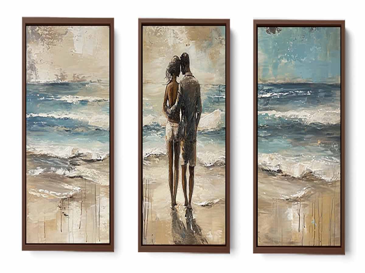 Couple Love Beach Painting Set of 3
