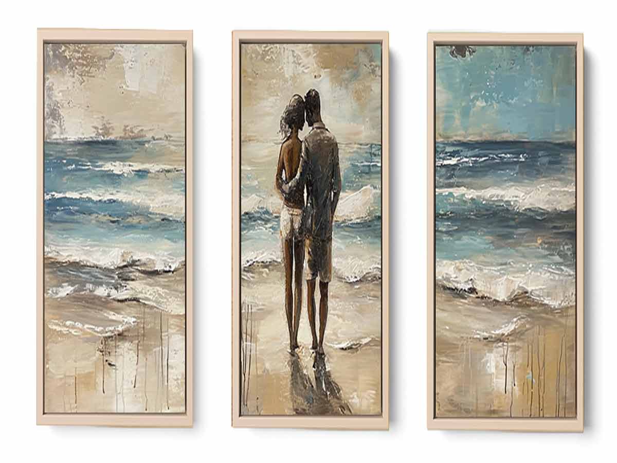Couple Love Beach Painting Set of 3