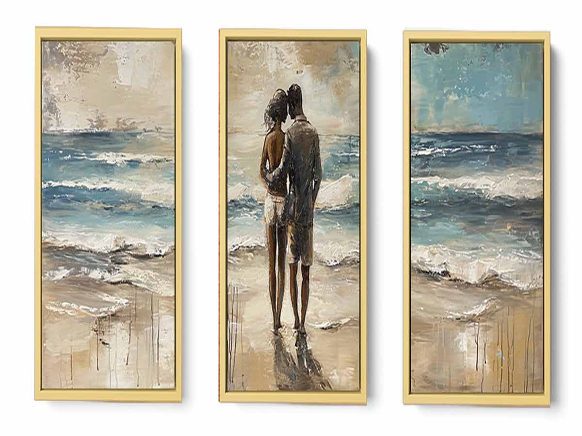 Couple Love Beach Painting Set of 3