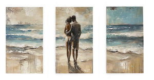Couple Love Beach Painting Set of 3