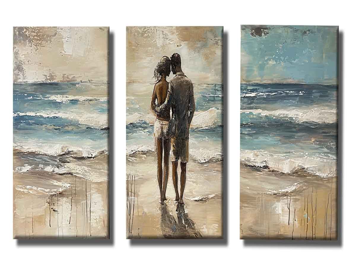 Couple Love Beach Painting Set of 3