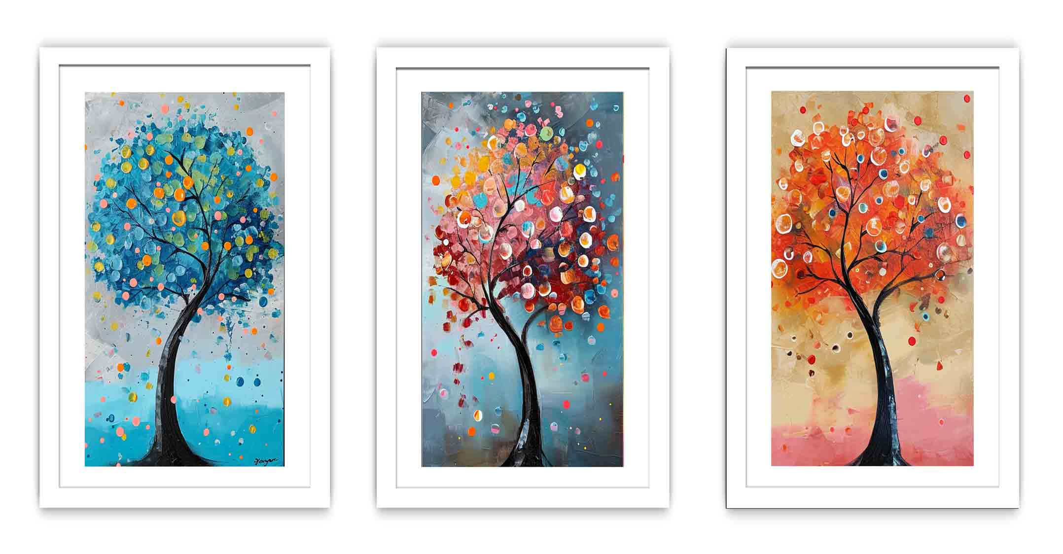 Tree Art Painting Set of 3
