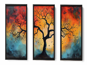 3 Piece Tree Wall Art Painting Set