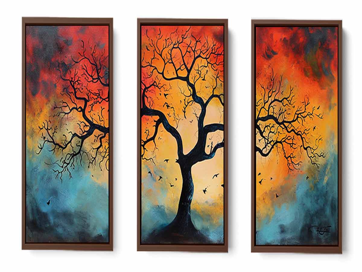 3 Piece Tree Wall Art Painting Set