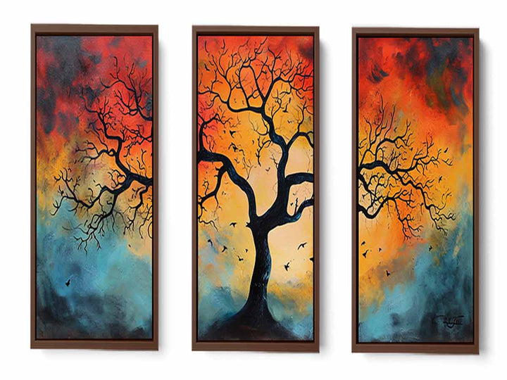 3 Piece Tree Wall Art Painting Set