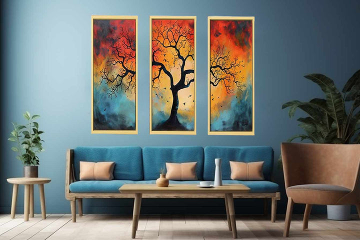 3 Piece Tree Wall Art Painting Set