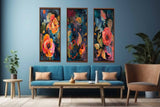 3 Panel Floral Art Painting artwork preview