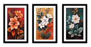 3 Panel Flower Painting Set