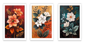 3 Panel Flower Painting Set