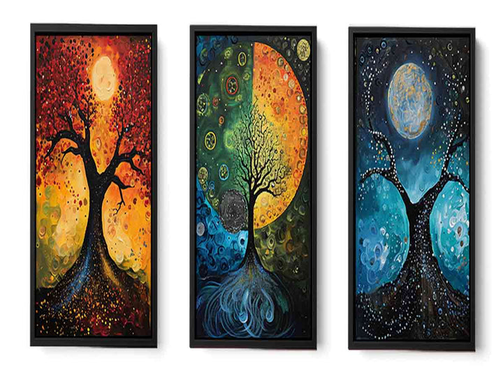3 Panel Circle Art Painting