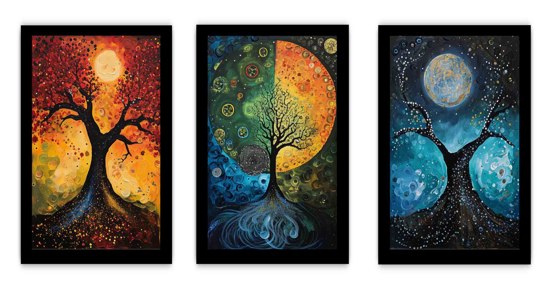 3 Panel Circle Art Painting