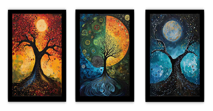 3 Panel Circle Art Painting