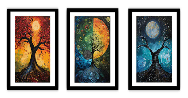 3 Panel Circle Art Painting
