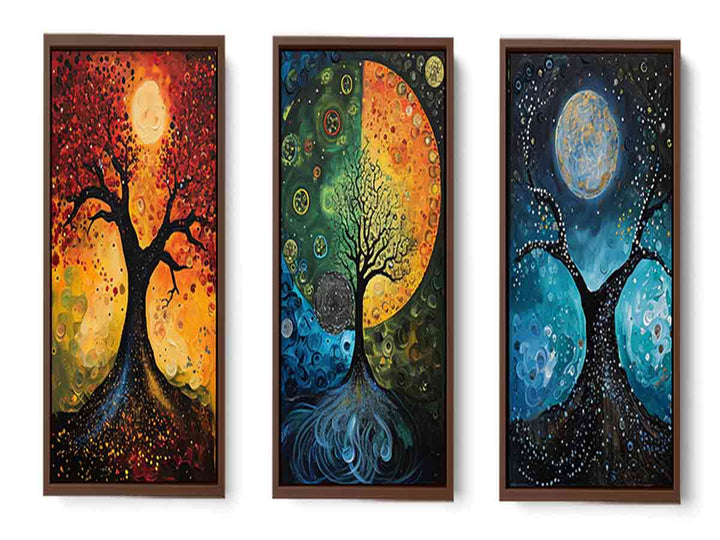 3 Panel Circle Art Painting