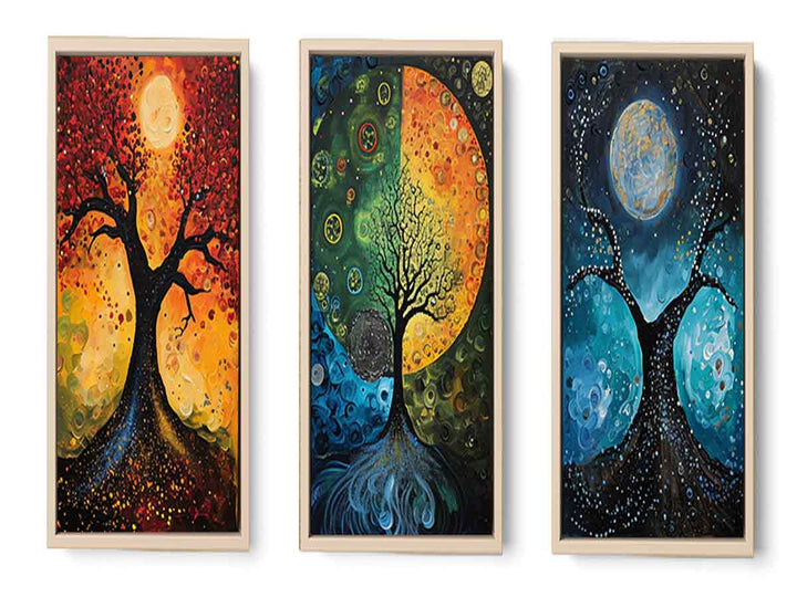 3 Panel Circle Art Painting