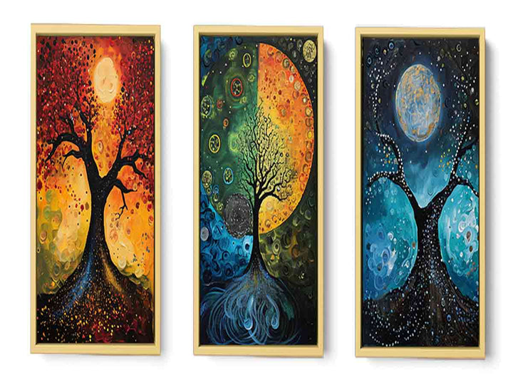 3 Panel Circle Art Painting