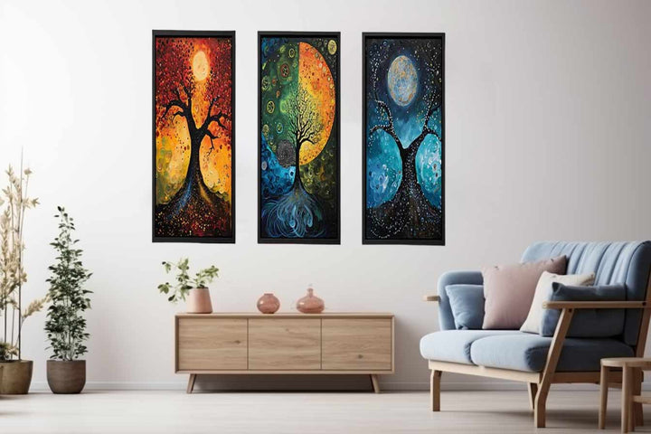 3 Panel Circle Art Painting