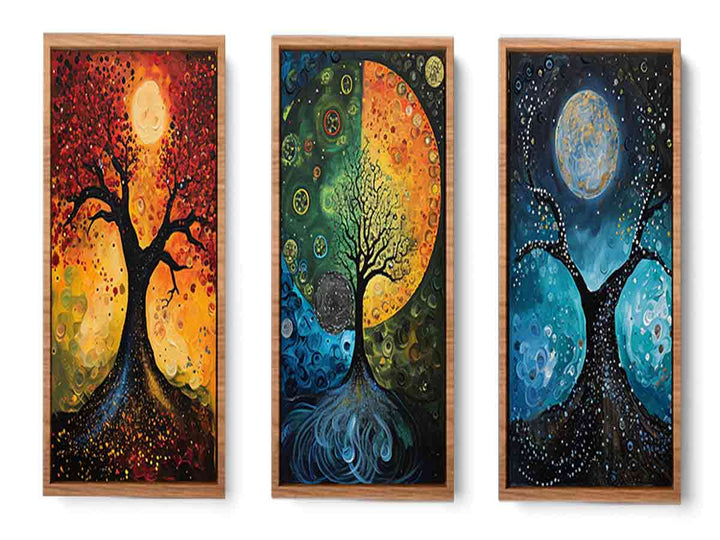 3 Panel Circle Art Painting
