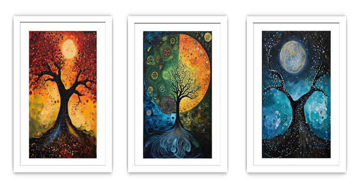 3 Panel Circle Art Painting