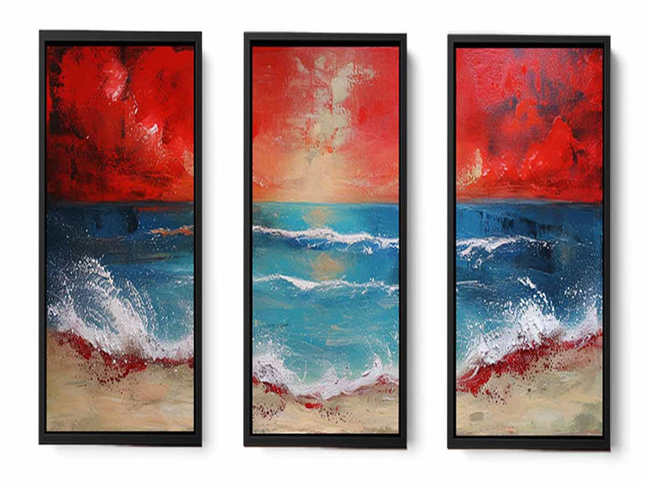 3 Panel Beach  Art Painting