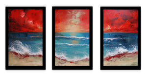 3 Panel Beach  Art Painting