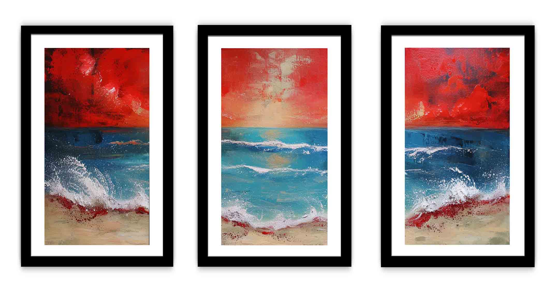 3 Panel Beach  Art Painting