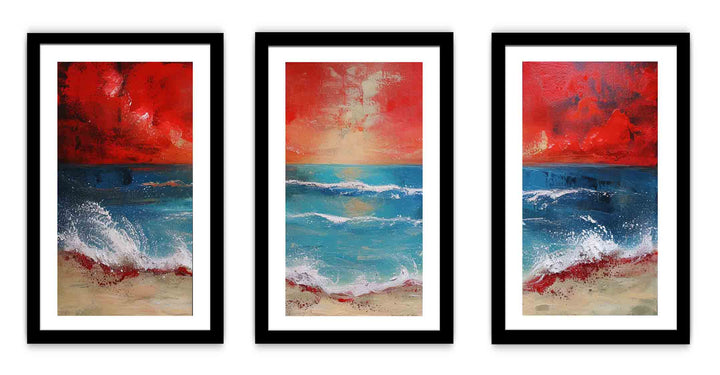 3 Panel Beach  Art Painting