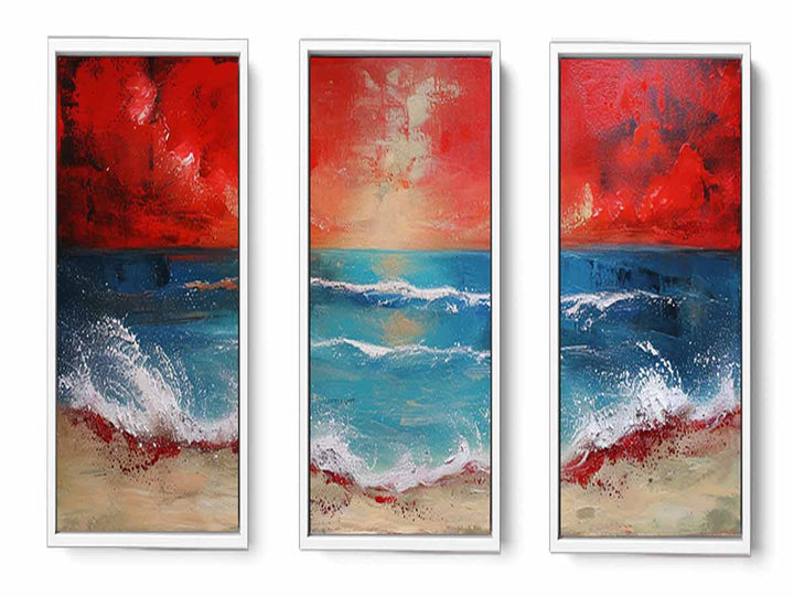 3 Panel Beach  Art Painting