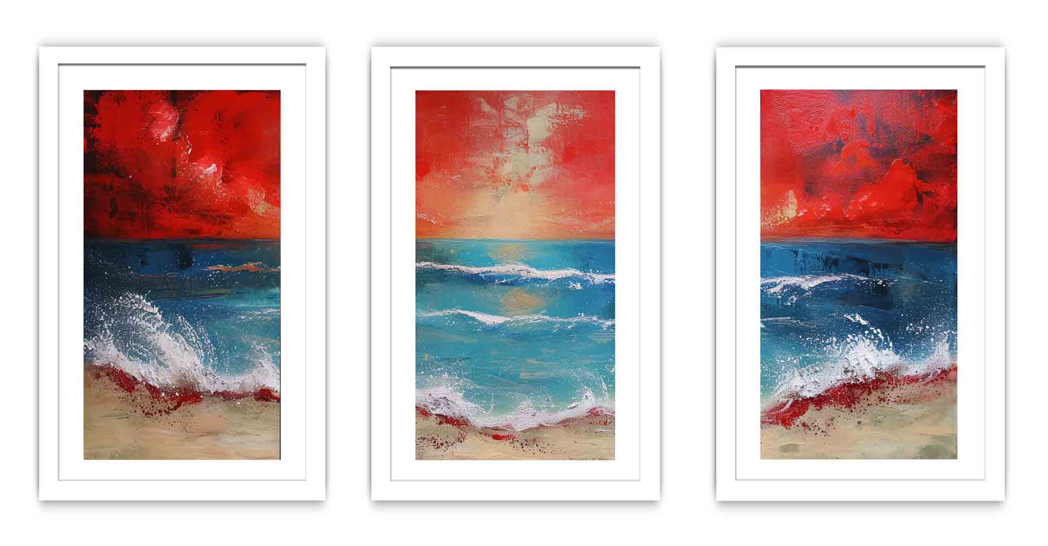 3 Panel Beach  Art Painting