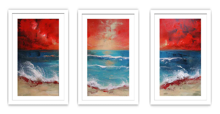 3 Panel Beach  Art Painting