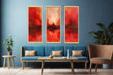 3 Panel  Red Painting artwork preview