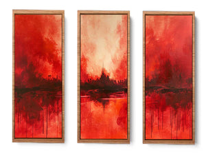 3 Panel  Red Painting