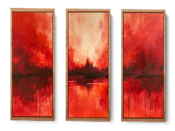 3 Panel  Red Painting