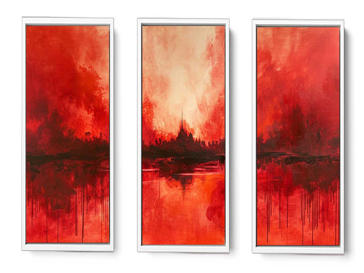 3 Panel  Red Painting