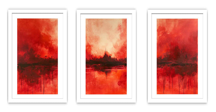 3 Panel  Red Painting