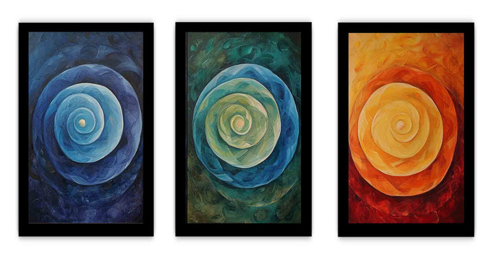 3 Panel Circles Painting