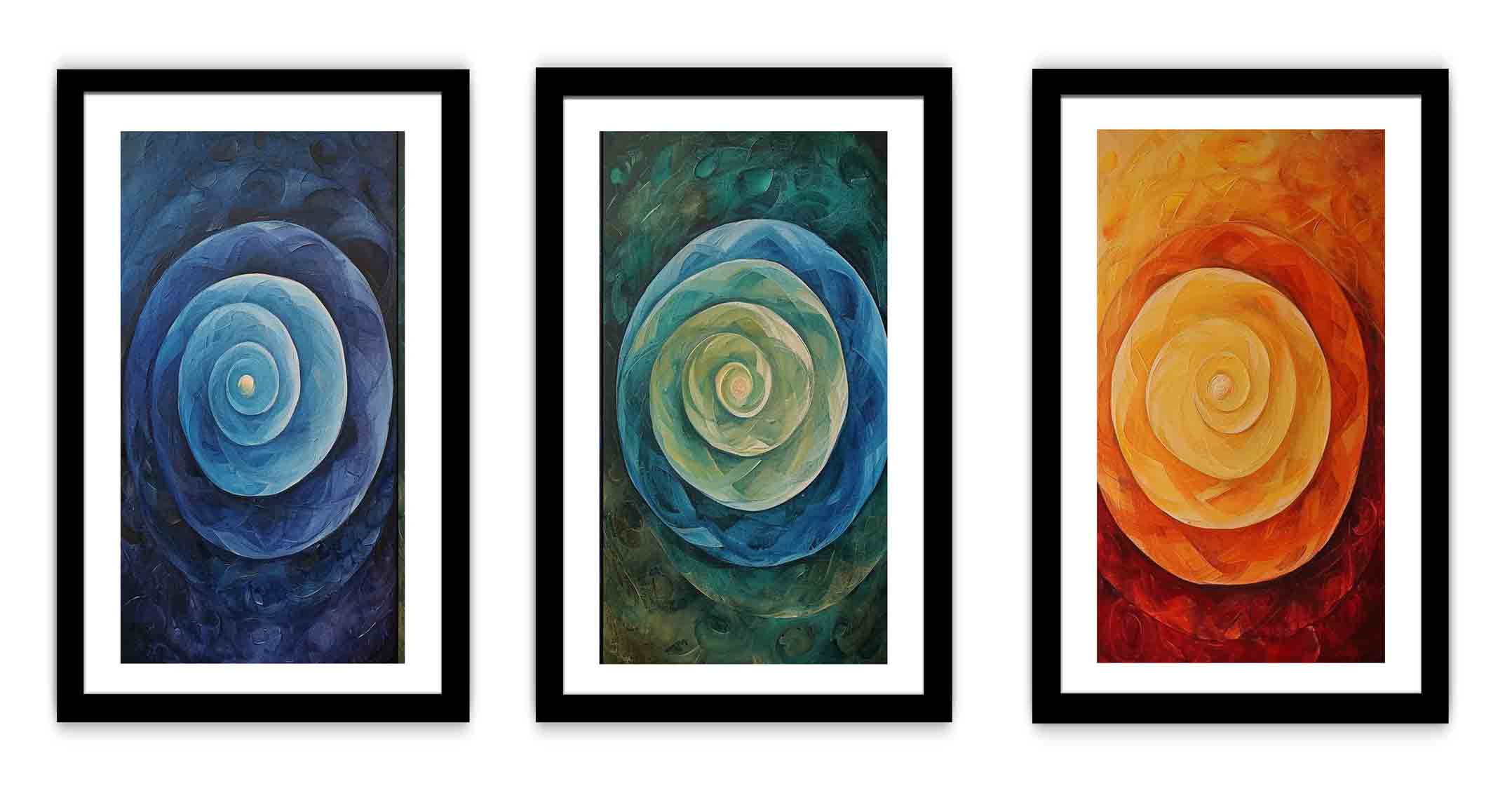 3 Panel Circles Painting
