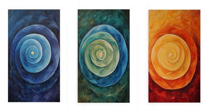 3 Panel Circles Painting