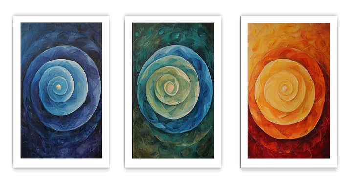 3 Panel Circles Painting