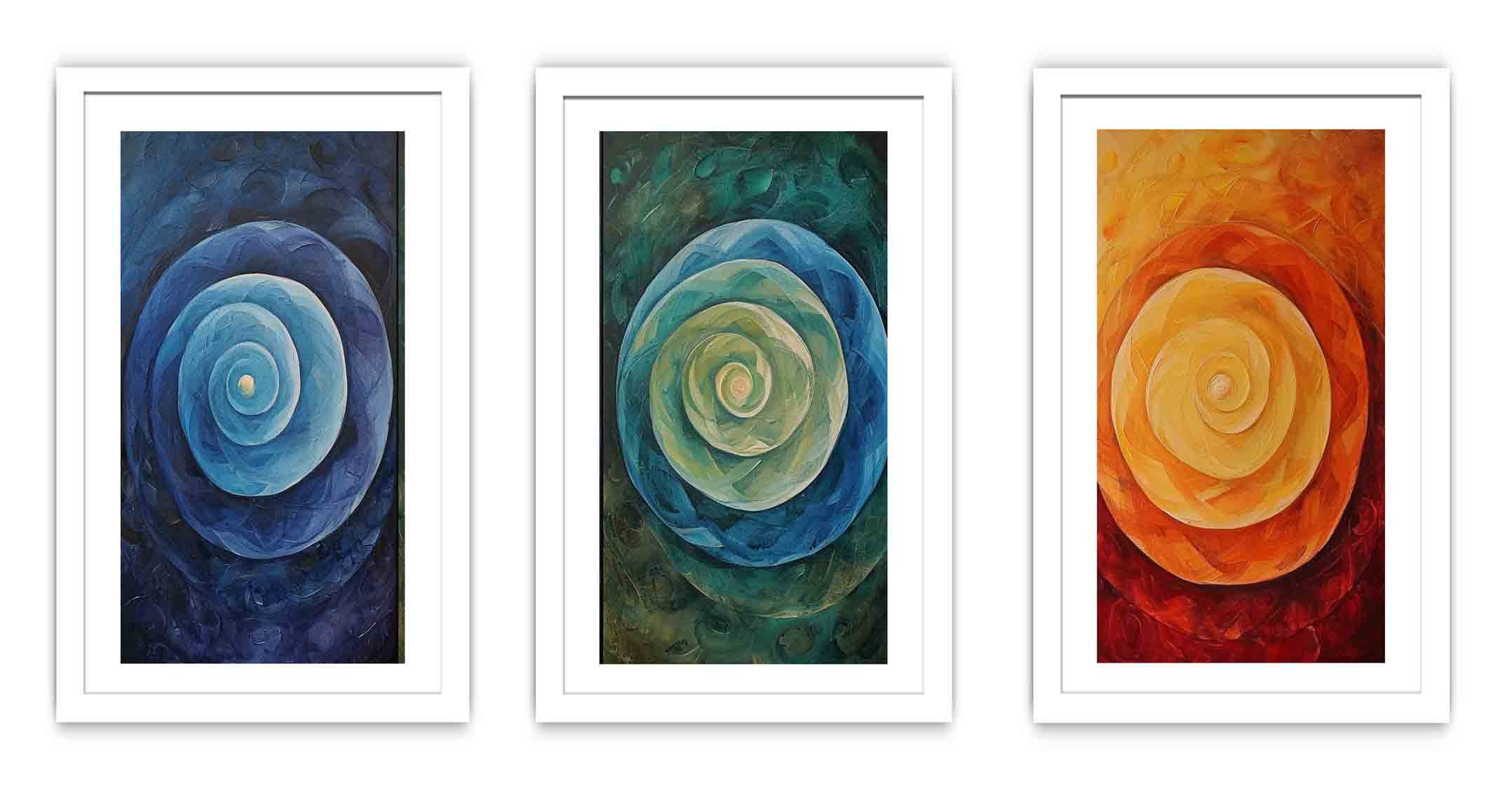 3 Panel Circles Painting
