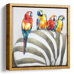 Parrot and Zebra Art Painting 