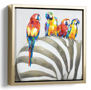 Parrot and Zebra Art Painting 