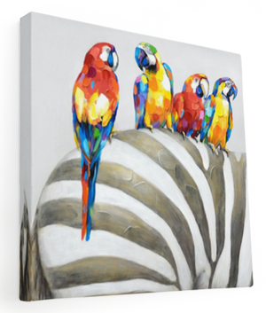 Parrot and Zebra Art Painting 