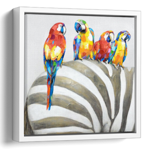 Parrot and Zebra Art Painting 